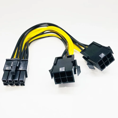 1Pcs-CPU-8Pin-Female-To-Dual-6Pin-Male-PCI-E-Power-Adapte-2X6pin-GPU-to-8Pin